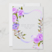 Purple Rose Ribbon 60th  Birthday Invitation 招待状 (裏面)