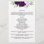 Purple Roses Bi-Fold Wedding Program Extra Page (正面)