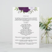 Purple Roses Bi-Fold Wedding Program Extra Page (スタンド正面)