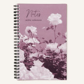 Purple Roses Floral Garden Custom Spiral Notebook ノートブック (正面)