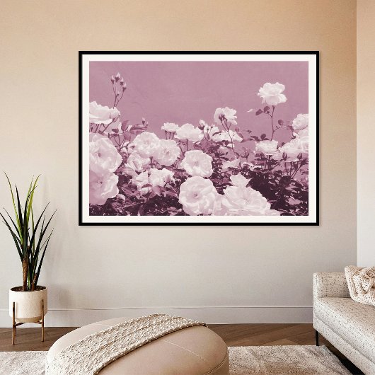 Purple Roses Floral Garden Photo Art Print Poster ポスター