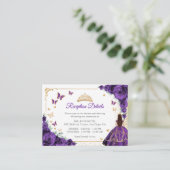Purple Roses Gold Quinceanera Reception Details エンクロージャーカード (スタンド正面)