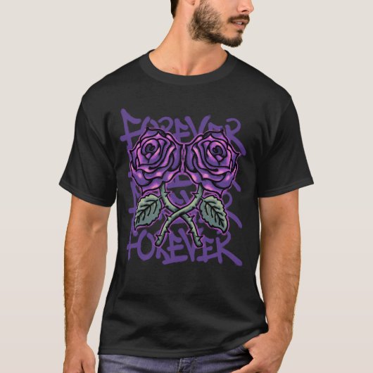Purple Roses streetwear Tシャツ (正面)