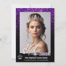 Purple Royale Pageant サインカード | QRコード 招待状