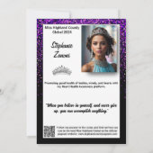 Purple Royale Pageant サインカード | QRコード 招待状 (裏面)