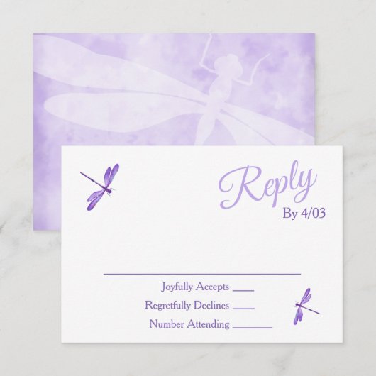 Purple RSVP Enclosure Cards アドバイスカード (正面/裏面)