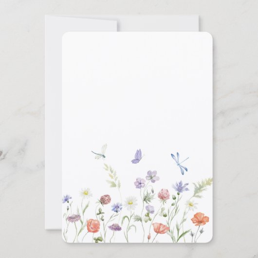 Purple Rustic Wildflowers wedding 招待状 (裏面)