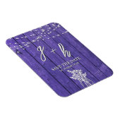 Purple Rustic Wood String Lights Boho Mason Jar マグネット (右側)