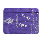 Purple Rustic Wood String Lights Boho Mason Jar マグネット (横)