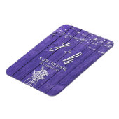 Purple Rustic Wood String Lights Boho Mason Jar マグネット (左側)