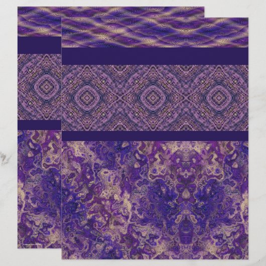 Purple Sampler Scrapbook Paper 2-Sided Page (正面/裏面)