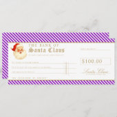 Purple Santa Cheque Gift Voucher Card 招待状 (正面/裏面)