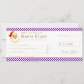 Purple Santa Cheque Gift Voucher Card 招待状 (正面)