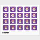 Purple Santa Claus Cute Custom Christmas Gift スクエアシール (シート)