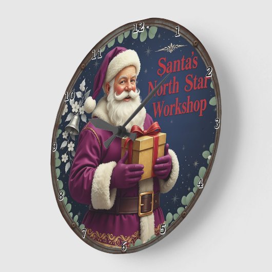 Purple Santa North Star Workshop ラージ壁時計 (傾斜)