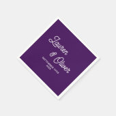 Purple Scriptミニマル結婚リスト スタンダードカクテルナプキン (角)