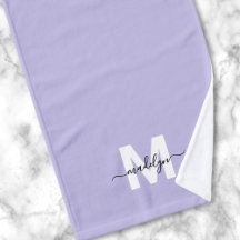 Purple Script Name Monogram
