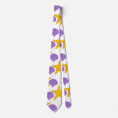 Purple Seashells Yellow Starfish Marine Life ネクタイ (正面)