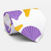 Purple Seashells Yellow Starfish Marine Life ネクタイ (ロール)