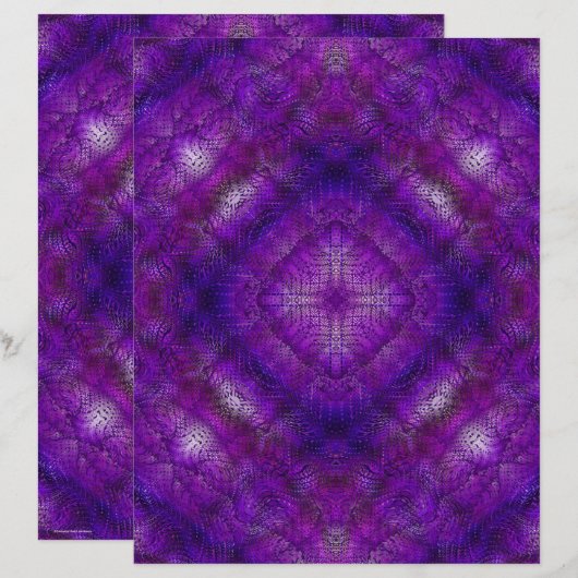 Purple Serene Gardens Scrapbook Paper 2-Sided Page (正面/裏面)