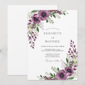 Purple Serene Meadow Wedding 招待状 (正面/裏面)