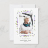 Purple Shades Garland In Loving Memory Photo ノートカード (正面)