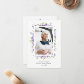 Purple Shades Garland In Loving Memory Photo ノートカード (正面/裏面インサイチュ)