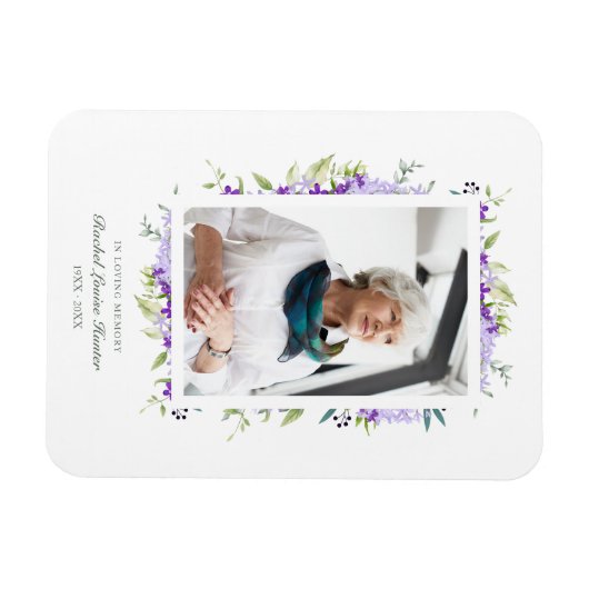 Purple Shades Garland In Loving Memory Photo マグネット (横)