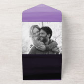 Purple Shades Waterカラーミニマルモダン結婚s オールインワン招待状 (外側)