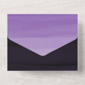 Purple Shades Waterカラーミニマルモダン結婚s オールインワン招待状 (裏面)