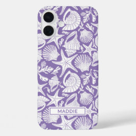 Purple Shells Personalized iPhone 16 Plusケース
