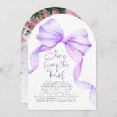 Purple She's Tiking the Knotのブライダルシャワー写真 招待状 (正面/裏面)
