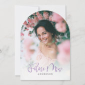 Purple She's Tiking the Knotのブライダルシャワー写真 招待状 (裏面)