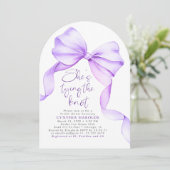 Purple She's Tiking the Knotのブライダルシャワー写真 招待状 (スタンド正面)