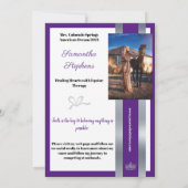 Purple Shine Autograph Card for Pageants 招待状 (裏面)