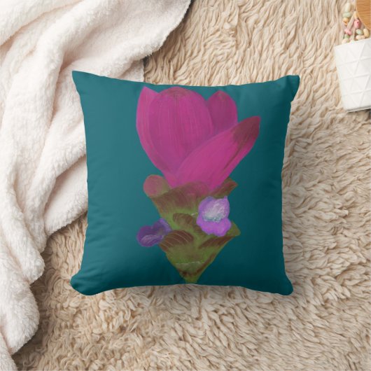 Purple Siam Tulip Decorative Pillow クッション (ブランケット)