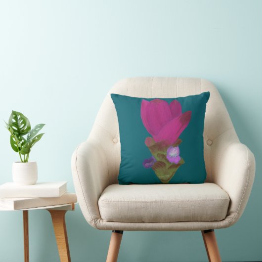 Purple Siam Tulip Decorative Pillow クッション (椅子)