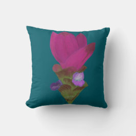 Purple Siam Tulip Decorative Pillow クッション