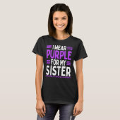 Purple Sibling Pancreatic Cancer Awareness Sister Tシャツ (正面フル)