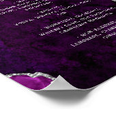Purple Silver Agate Script Wedding Bar Menu  ポスター (角)