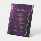 Purple Silver Agate Wedding Bar Menu 台座サイン (正面)