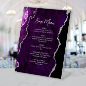 Purple Silver Agate Wedding Bar Menu 台座サイン