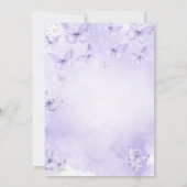 Purple Silver Butterfly First Holy Communion  招待状 (裏面)