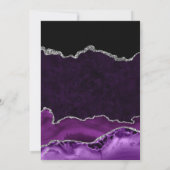 Purple & Silver Glitter Marble Agate Save the Date セーブザデート (裏面)