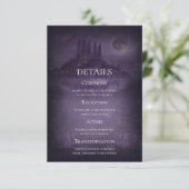 Purple Silver Gothic Romance Wedding Details Card 招待状 (スタンド正面)