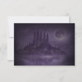 Purple Silver Gothic Romance Wedding RSVP (正面)
