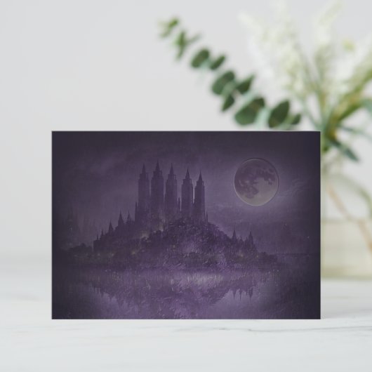 Purple Silver Gothic Romance Wedding RSVP (スタンド正面)