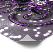 Purple & Silver Heart Sparkle Party ポスター (角)