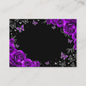 Purple Silver Quinceanera Reception Details エンクロージャーカード (裏面)