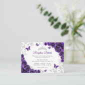 Purple Silver Quinceanera Reception Details エンクロージャーカード (スタンド正面)